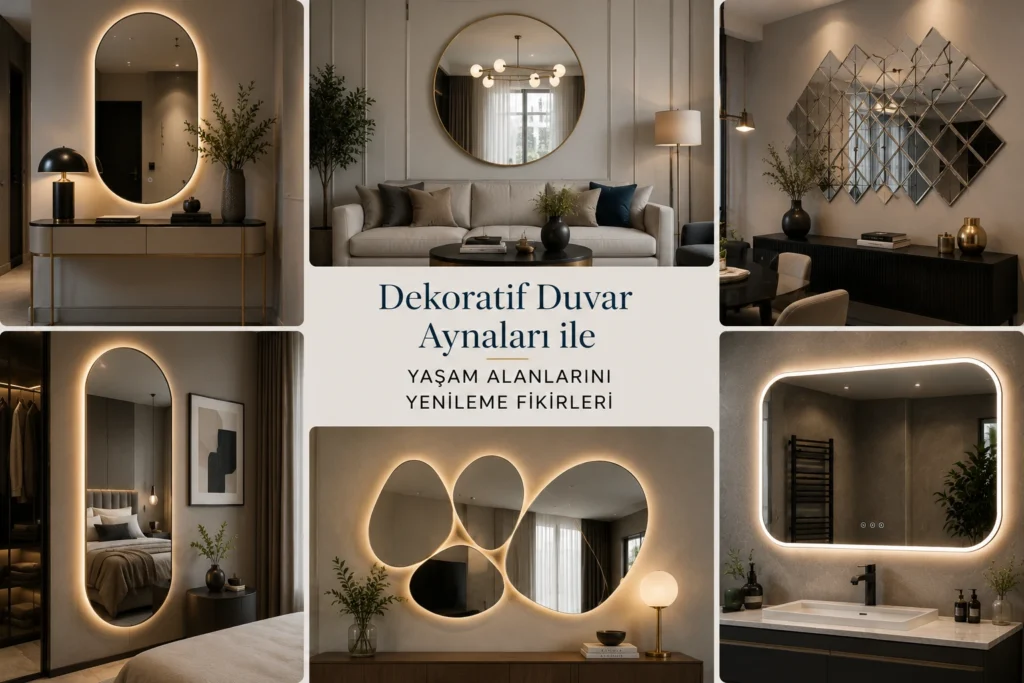 Dekoratif Duvar Aynaları ile Yaşam Alanlarını Yenileme Fikirleri
